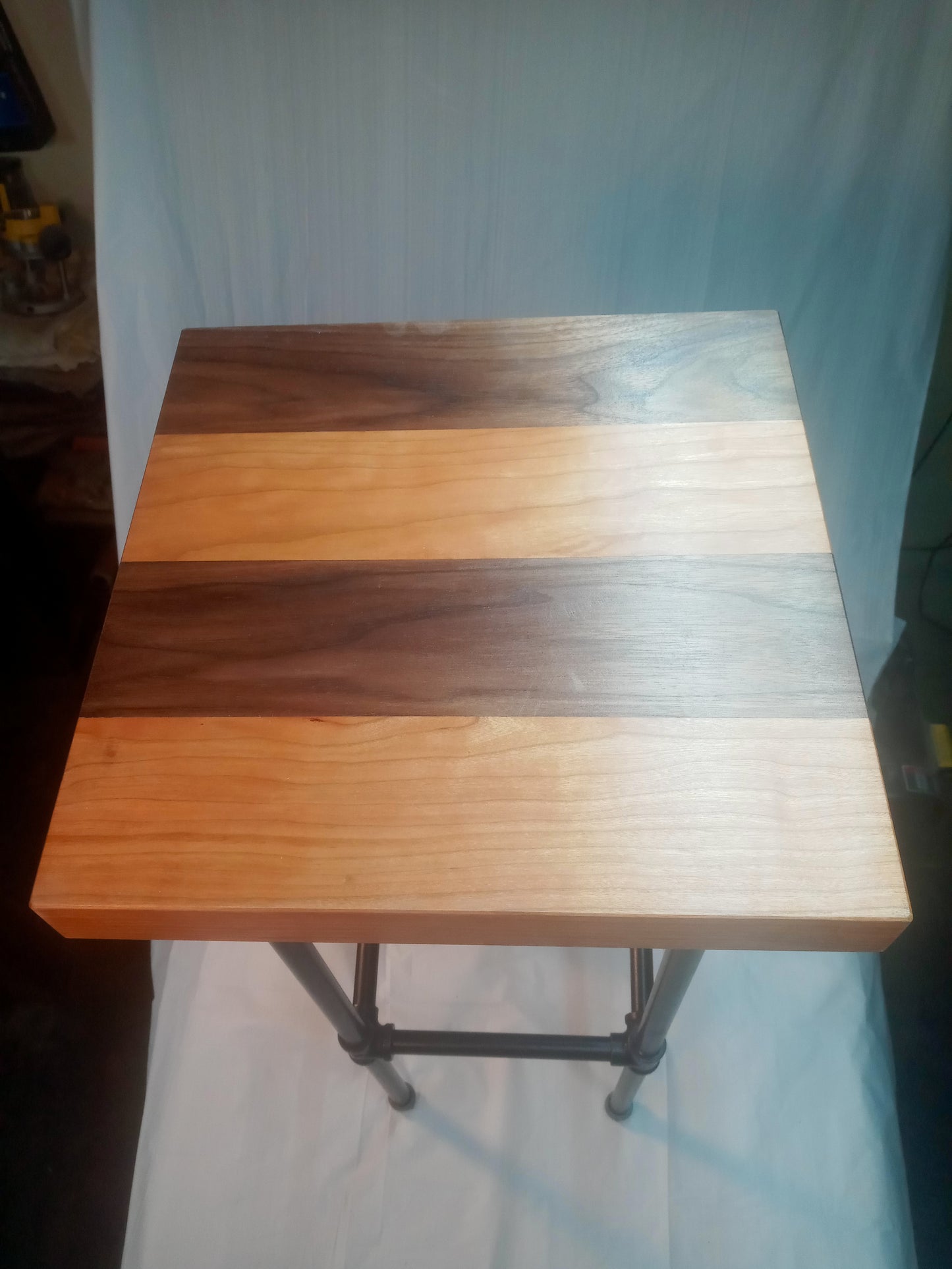 1007 - Wood and Iron Pipe Bar Stool